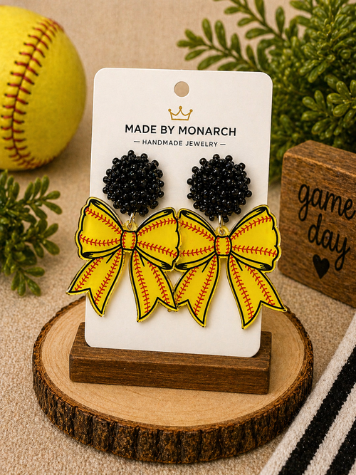 Baseball & Softball Bow Earrings