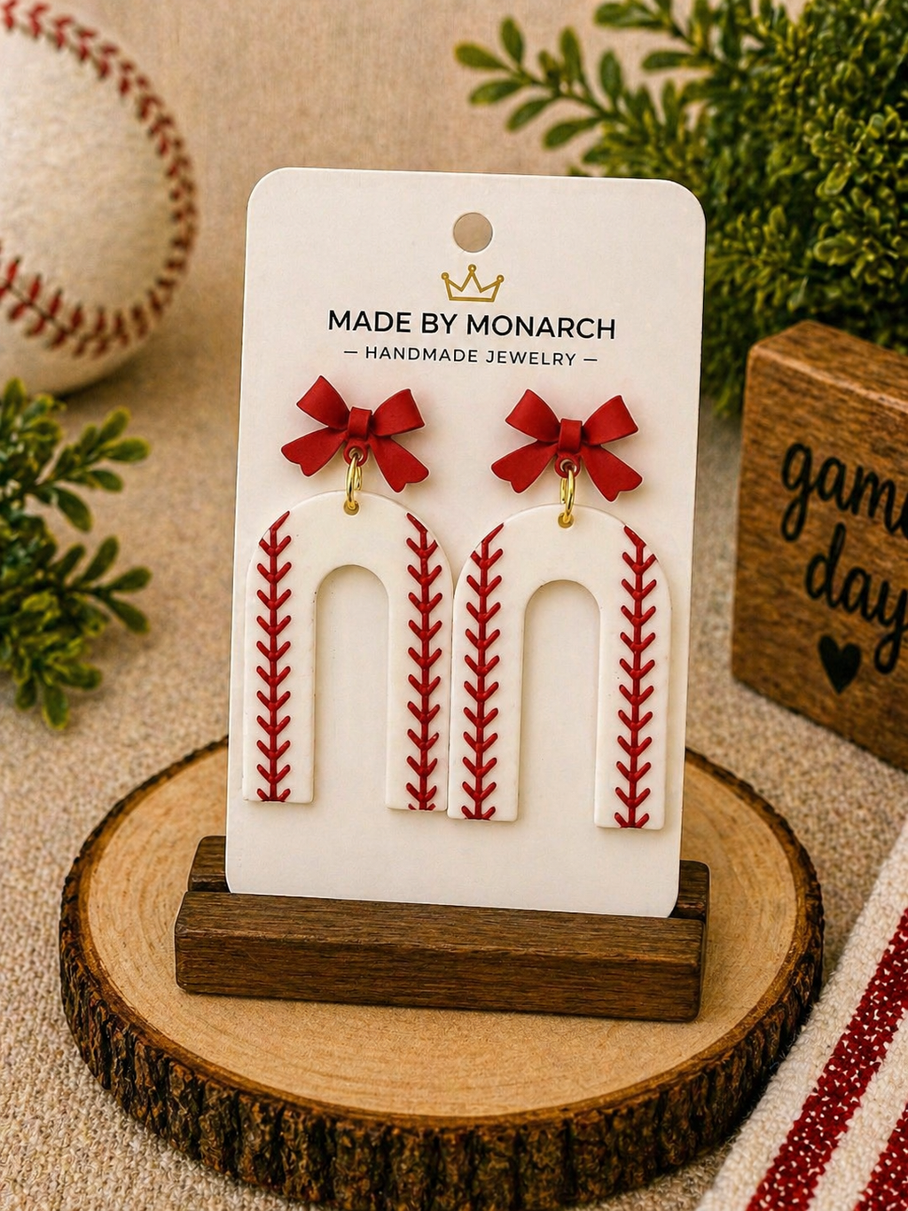 Baseball & Softball Bow Earrings