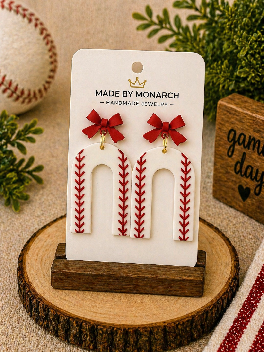 Baseball & Softball Bow Earrings