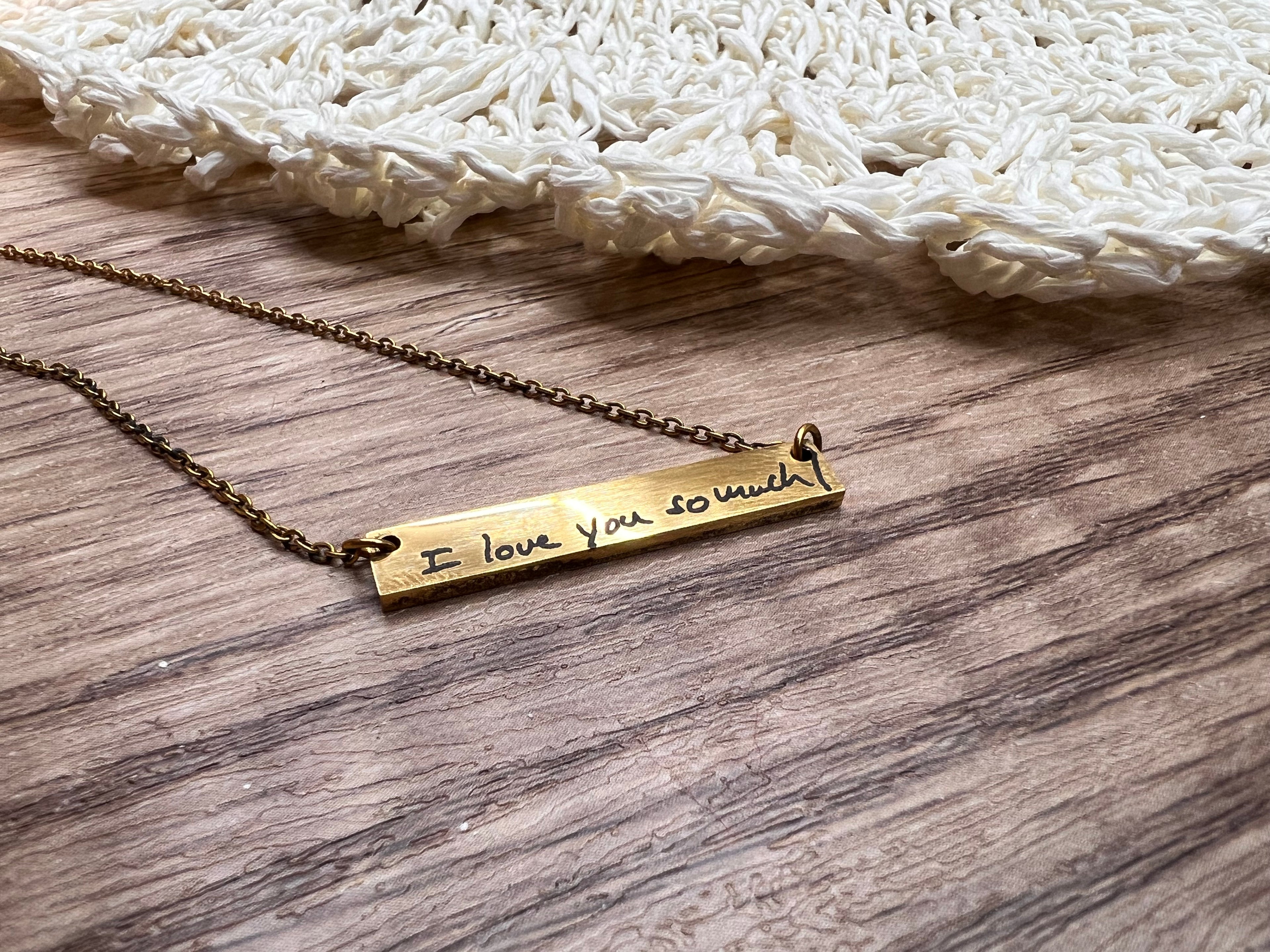 Handwriting Bar Necklace