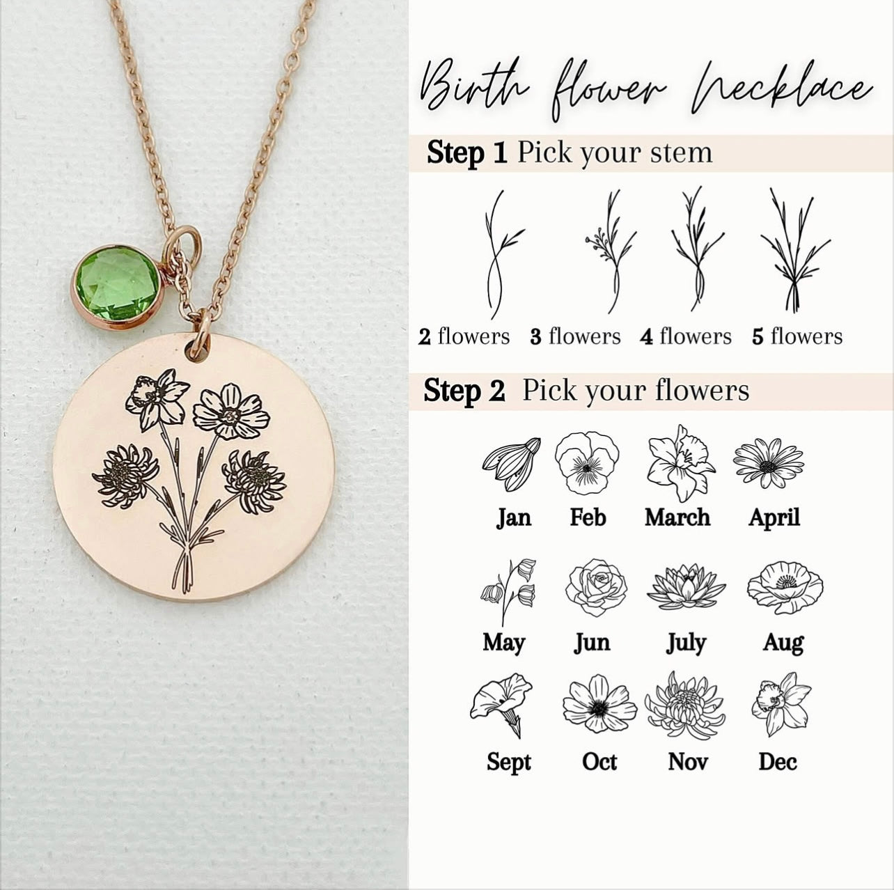 Birth Flower Necklace